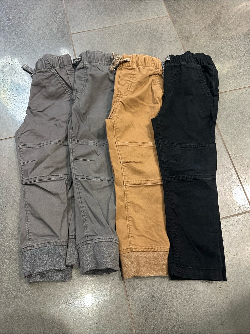 Cat & Jack 3t 4 Pairs Woven Pull On Jogger Pants Gray Camel Black